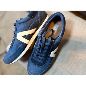 LOFT Women's Denim Navy and White Sneakers